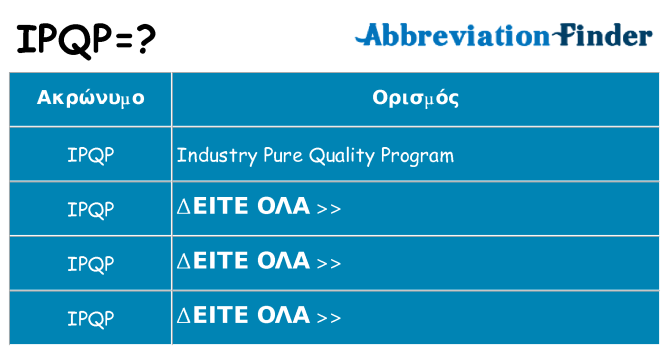 Τι σημαίνει ipqp ηρεμήσει