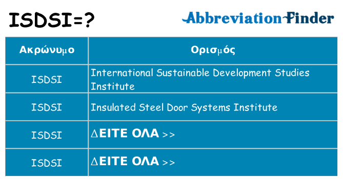 Τι σημαίνει isdsi ηρεμήσει