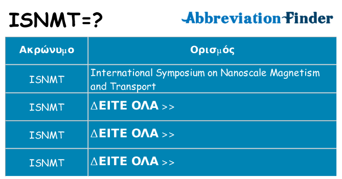 Τι σημαίνει isnmt ηρεμήσει