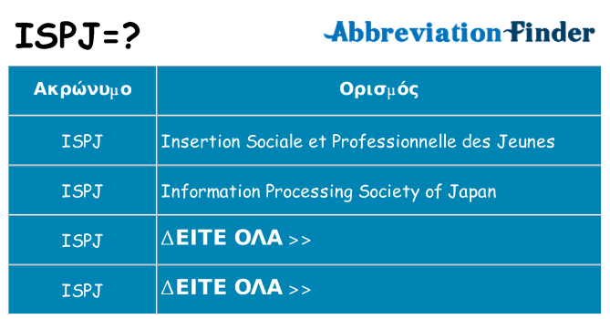Τι σημαίνει ispj ηρεμήσει
