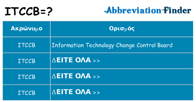 Τι σημαίνει itccb ηρεμήσει