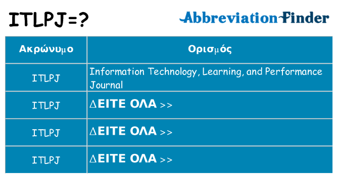 Τι σημαίνει itlpj ηρεμήσει