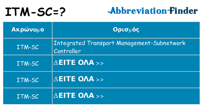 Τι σημαίνει itm-sc ηρεμήσει