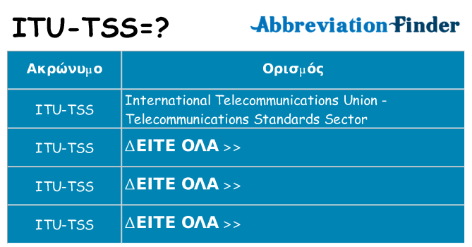 Τι σημαίνει itu-tss ηρεμήσει