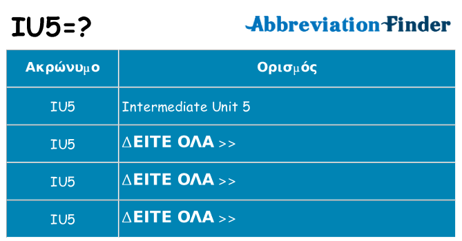 Τι σημαίνει iu5 ηρεμήσει