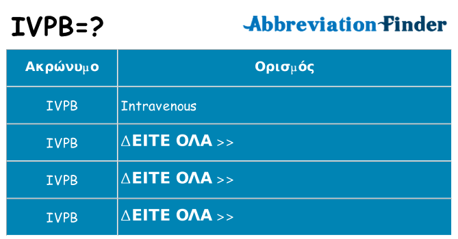 Τι σημαίνει ivpb ηρεμήσει