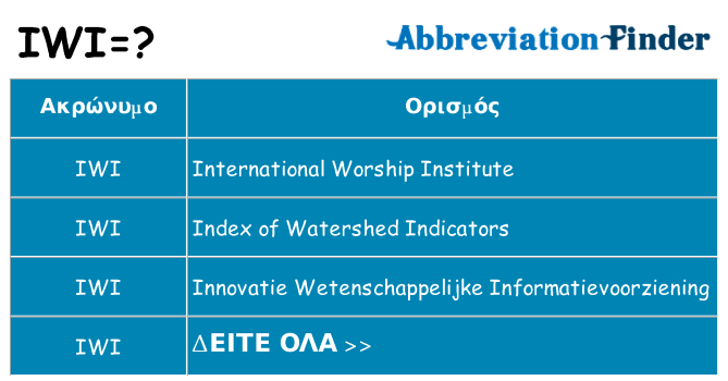 Τι σημαίνει iwi ηρεμήσει