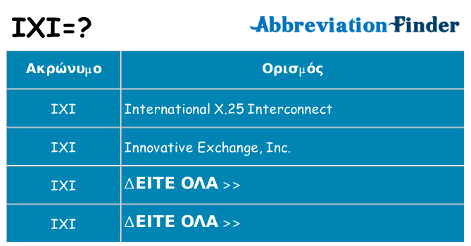 Τι σημαίνει ixi ηρεμήσει
