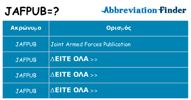 Τι σημαίνει jafpub ηρεμήσει