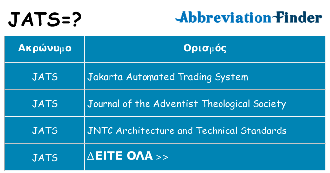 Τι σημαίνει jats ηρεμήσει