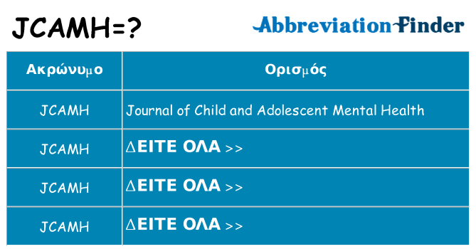 Τι σημαίνει jcamh ηρεμήσει