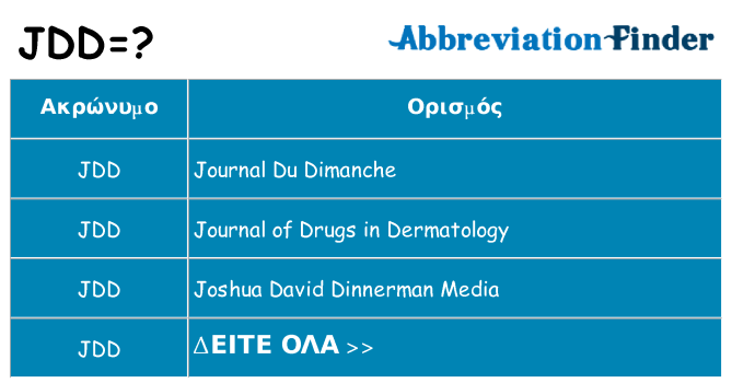 Τι σημαίνει jdd ηρεμήσει