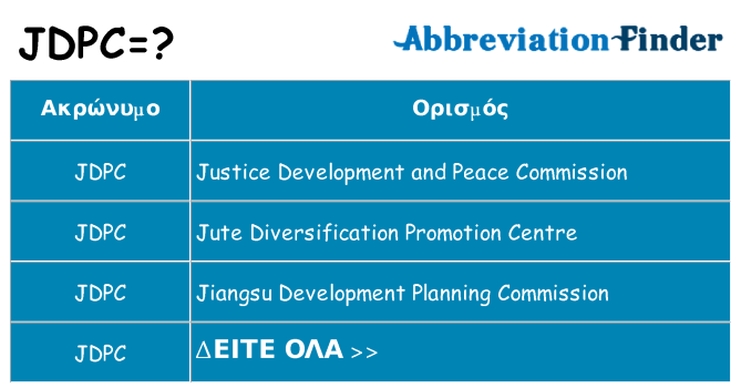 Τι σημαίνει jdpc ηρεμήσει
