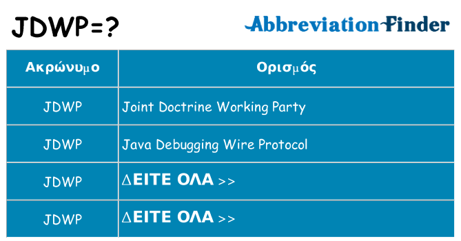 Τι σημαίνει jdwp ηρεμήσει