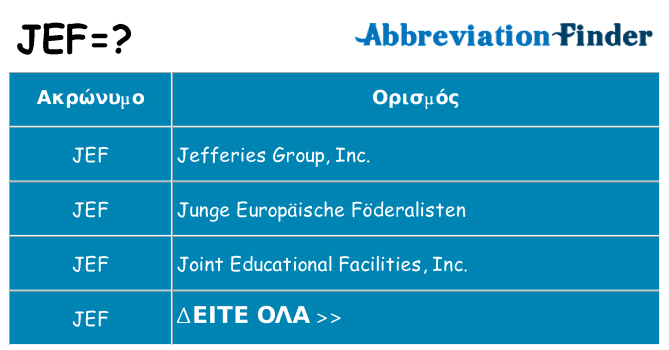 Τι σημαίνει jef ηρεμήσει