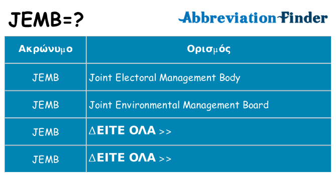 Τι σημαίνει jemb ηρεμήσει