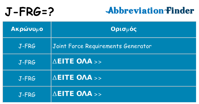 Τι σημαίνει j-frg ηρεμήσει