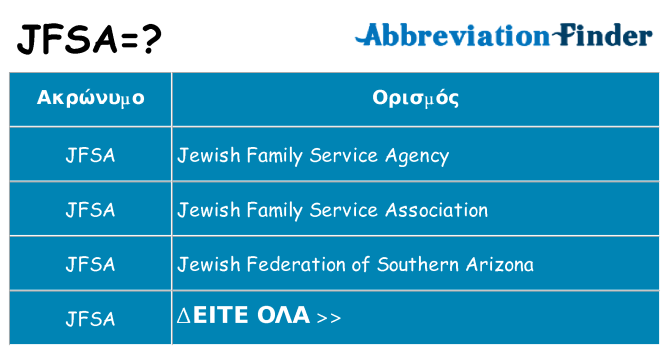 Τι σημαίνει jfsa ηρεμήσει