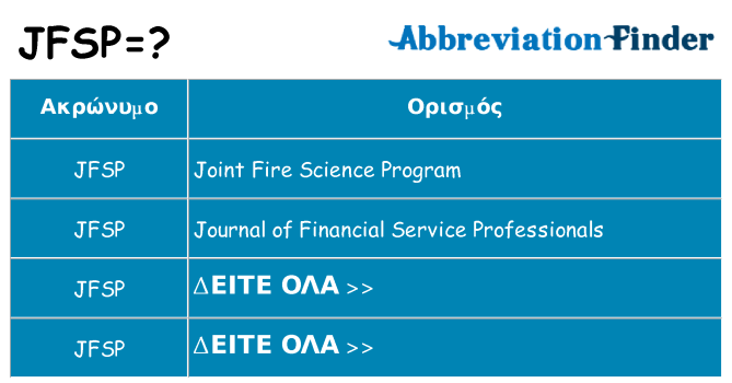 Τι σημαίνει jfsp ηρεμήσει
