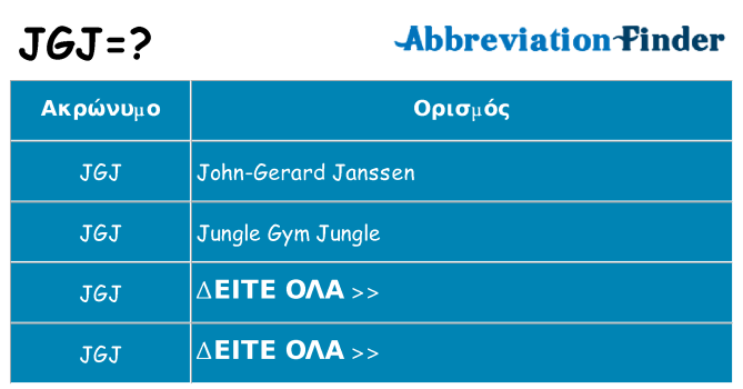 Τι σημαίνει jgj ηρεμήσει