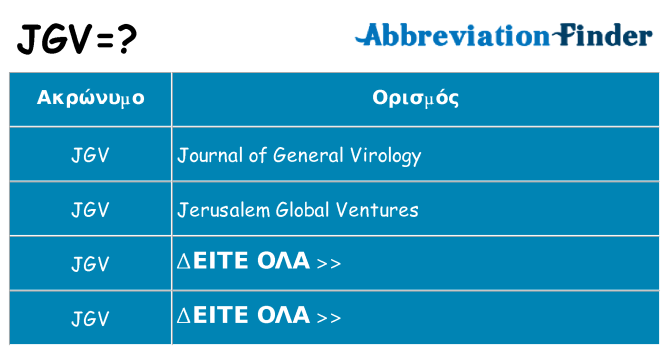 Τι σημαίνει jgv ηρεμήσει