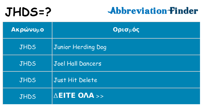 Τι σημαίνει jhds ηρεμήσει