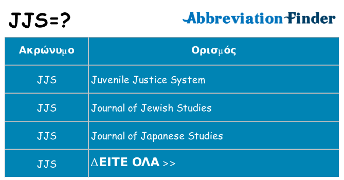 Τι σημαίνει jjs ηρεμήσει