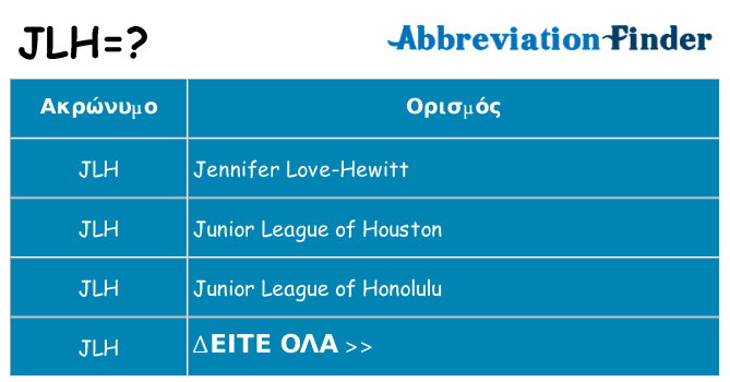 Τι σημαίνει jlh ηρεμήσει