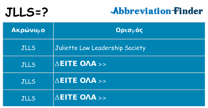 Τι σημαίνει jlls ηρεμήσει