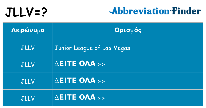 Τι σημαίνει jllv ηρεμήσει