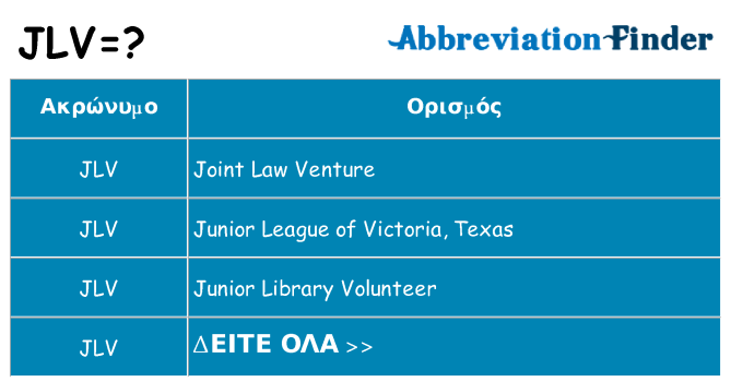 Τι σημαίνει jlv ηρεμήσει