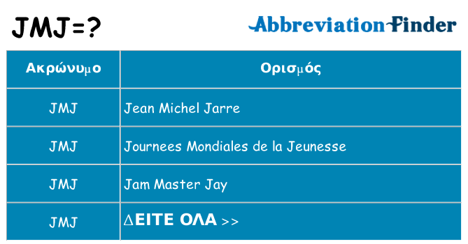 Τι σημαίνει jmj ηρεμήσει