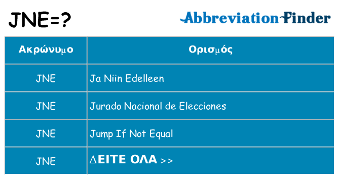 Τι σημαίνει jne ηρεμήσει