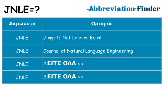 Τι σημαίνει jnle ηρεμήσει