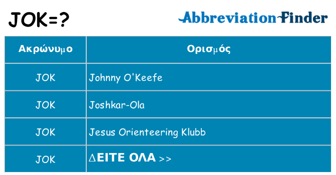 Τι σημαίνει jok ηρεμήσει