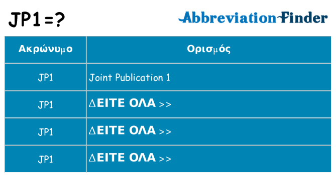 Τι σημαίνει jp1 ηρεμήσει