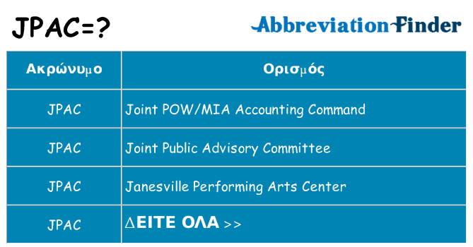 Τι σημαίνει jpac ηρεμήσει