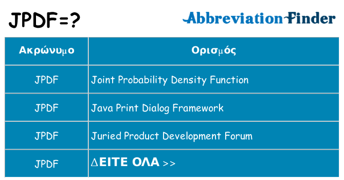 Τι σημαίνει jpdf ηρεμήσει