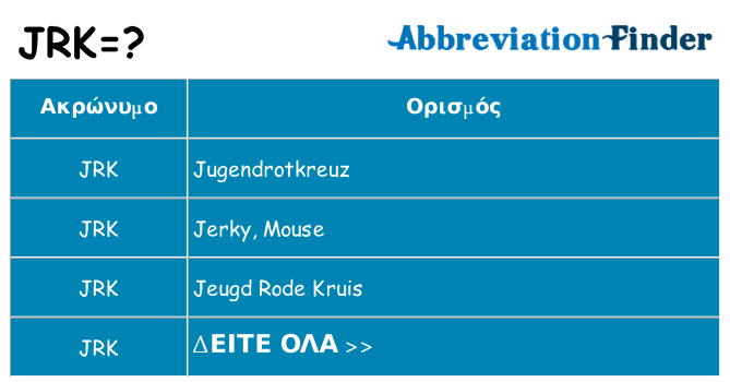Τι σημαίνει jrk ηρεμήσει