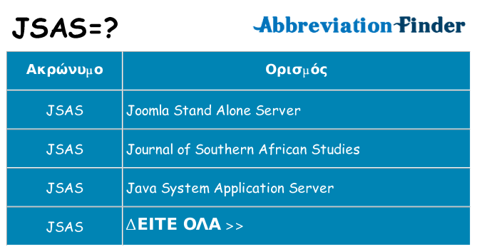 Τι σημαίνει jsas ηρεμήσει