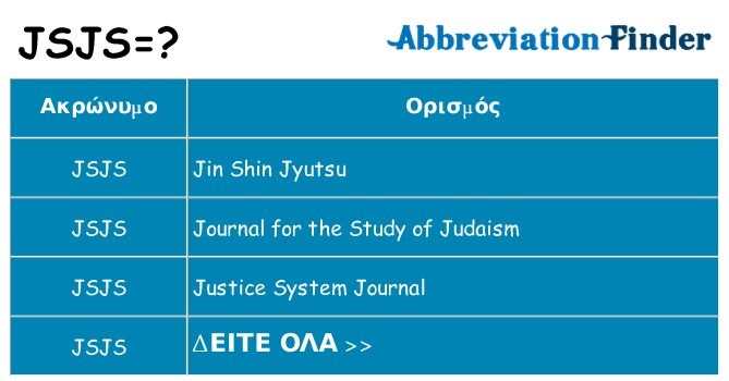 Τι σημαίνει jsjs ηρεμήσει