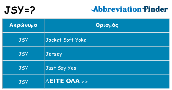 Τι σημαίνει jsy ηρεμήσει