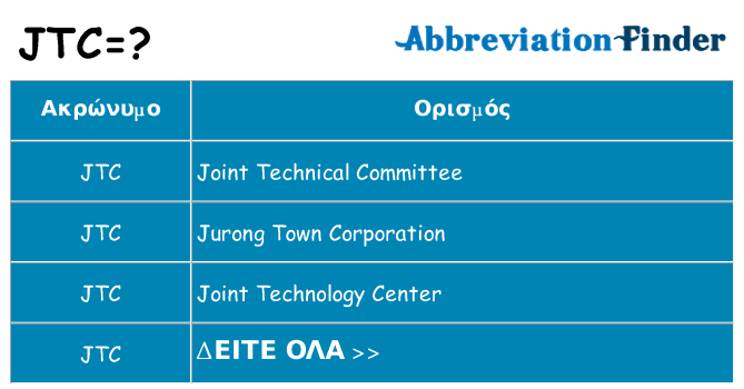 Τι σημαίνει jtc ηρεμήσει