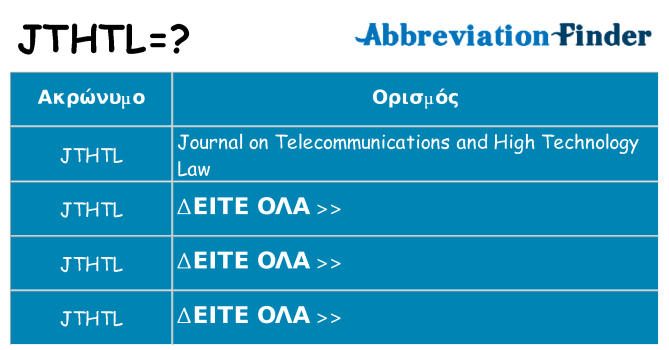 Τι σημαίνει jthtl ηρεμήσει