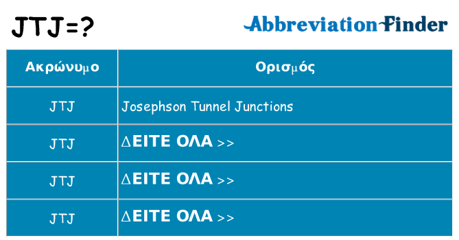 Τι σημαίνει jtj ηρεμήσει