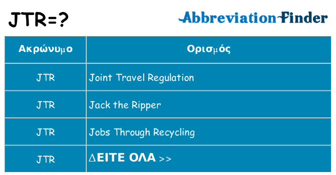 Τι σημαίνει jtr ηρεμήσει