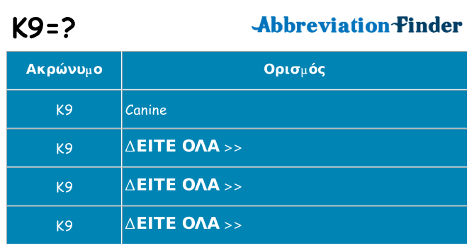 Τι σημαίνει k9 ηρεμήσει