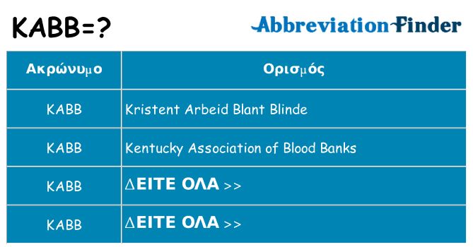 Τι σημαίνει kabb ηρεμήσει