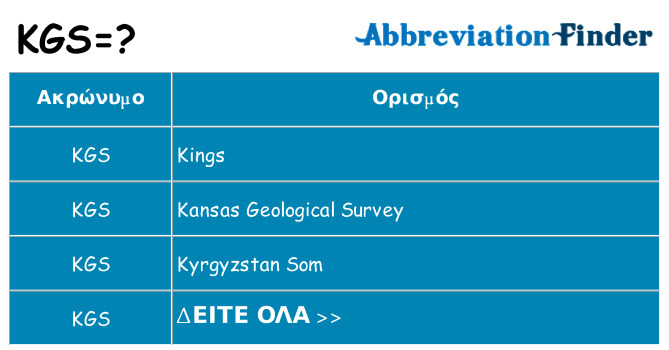 Τι σημαίνει kgs ηρεμήσει