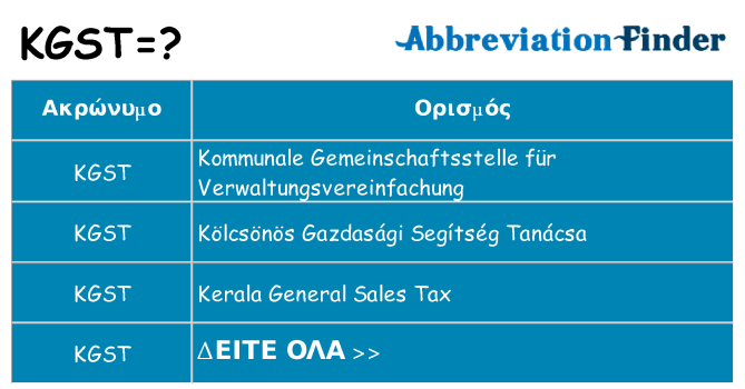 Τι σημαίνει kgst ηρεμήσει